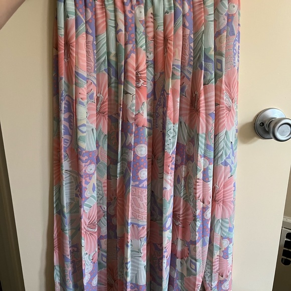 Vintage Pastel Alfred Dunner Petite Pleated Midi-Length Skirt - Picture 2 of 5